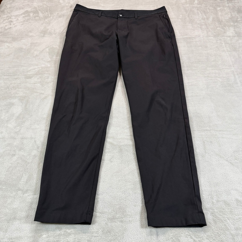 Lululemon Men 38x32 Commission Pant Slim Fit Black Technical Warpstreme Trousers